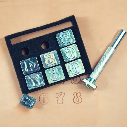 Miniatura 8 de OWDEN Kit profesional de herramientas de estampado de números de 10 piezas (3/4 de pulgada, 0.748 in de alto) para artesanía de cuero, herramienta