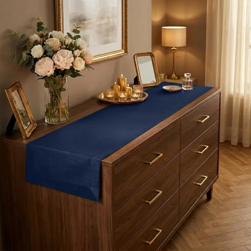 Miniatura 17 de Luxe Shine™ by D'Moksha - Camino de mesa negro de 36 pulgadas, elegante camino de mesa de seda, lavable a máquina, 14 x 36 pulgadas para tocador