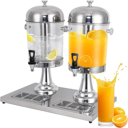 Miniatura 9 de Dispensadores de 2.2 galones para bebidas en fiestas, dispensador de bebidas con soporte, dispensador comercial de jugo caliente y frío