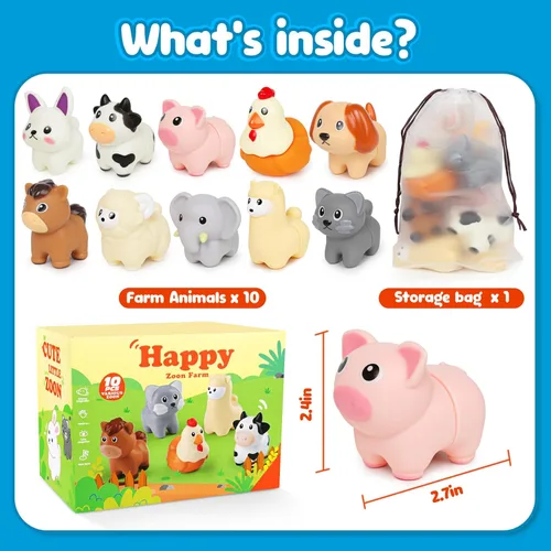 Miniatura 5 de Montessori - Animales de granja para niños pequeños de 18 meses en adelante, educación temprana, figuras de animales para aprender motricidad fina