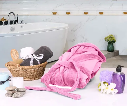 Miniatura 6 de NY Threads - Bata de baño de vellón con capucha para mujer, larga y afelpada