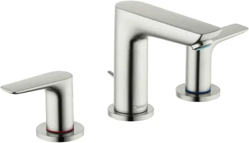 hansgrohe Talis E 71733821 - Grifo moderno para lavabo de baño con 2 manijas y 5 pulgadas de alto en níquel cepillado, 71733821 cepillado níquel