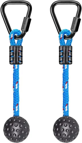 Miniatura 8 de BeneLabel Juego de 2 barras de mono Ninja para carreras de obstáculos, barra de columpio trapecio de capacidad de 250 libras para madera Slackline