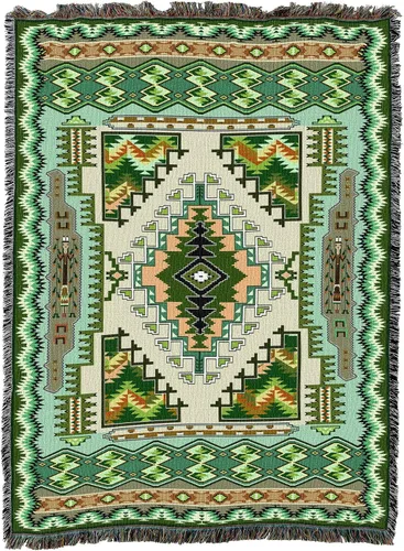 Miniatura 11 de Pure Country Weavers Manta Butte Clay - Inspirada en los nativos americanos del suroeste - Tapiz manta de regalo tejido de algodón - Fabricado