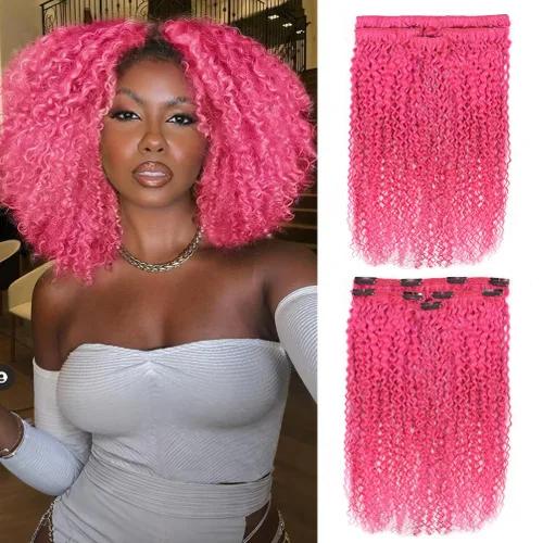 Miniatura 23 de 4 piezas de extensiones de cabello rizado afro con clip, 12 pulgadas 60g negro natural, encaje invisible sin costuras y espesor, 4B 4C clip