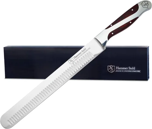 Hammer Stahl Cuchillo para Tallar de 10 Pulgadas, Cuchillo de Carne de Acero Alemán Forjado de Alto Carbono X50CrMoV15 con Mango de Pakkawood