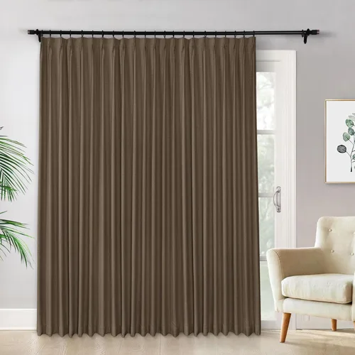 Miniatura 16 de Macochico Cortinas opacas de lino plisadas para oscurecer la habitación, panel con aislamiento térmico para dormitorio, sala de estar, sala