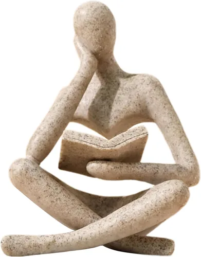 UTTCMK Estatua de pensador para decoración de estantería, arte abstracto, escultura de pensador, estética, decoración moderna del hogar para sala de