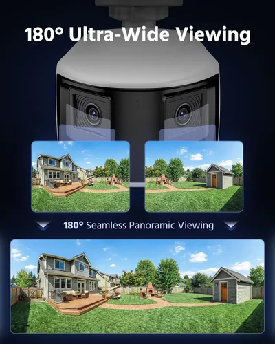 Miniatura 3 de ANNKE Sistema de cámara de seguridad PoE 4K con lente dual, vista panorámica de 180°, NVR H.265+ de 12MP con disco duro de 2 TB, 4 cámaras IP
