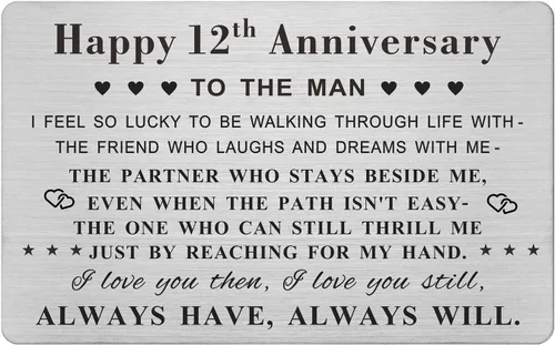 Miniatura 10 de Emideary Tarjeta de felicitación de 4º aniversario para marido y hombre – Tarjeta de 4 años de aniversario de boda para él, esposo