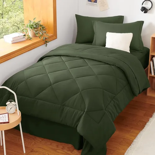 Miniatura 79 de CozyLux Juego de edredón tamaño King, color naranja quemado, toda la ropa de cama en una sola bolsa, 7 piezas: edredón, fundas de almohada