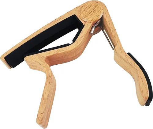 Miniatura 9 de WINGO Cejilla de guitarra para guitarra acústica y eléctrica con 5 púas, Burlywood