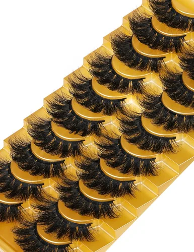 Miniatura 3 de Pestañas de visón esponjosas de aspecto natural, pestañas postizas Wispy de aspecto natural, pestañas completas 8D, pestañas de 20 mm de largo, rizo