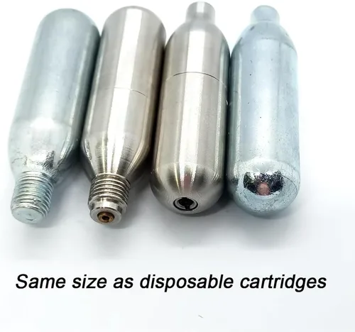 Miniatura 7 de Cartuchos de CO2 recargables de 0.28 oz, cartuchos de CO2 Tanque de CO2 de acero recargable de 0.28 oz de alta calidad para pistolas de Airsoft