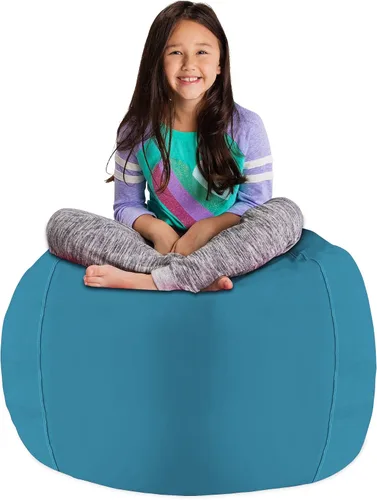 Miniatura 62 de Posh Stuffable Kids Funda de Silla Puf Rellenable para Almacenamiento de Animales de Peluche - Organizador de Juguetes Infantiles, Mediano 27