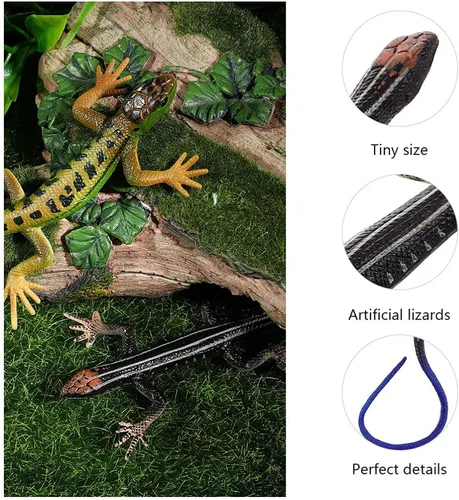 Miniatura 8 de Toddmomy Lagartos de plástico realista juguete de lagarto modelo artificial reptil lagarto figuras animales juguetes trucos broma para niños