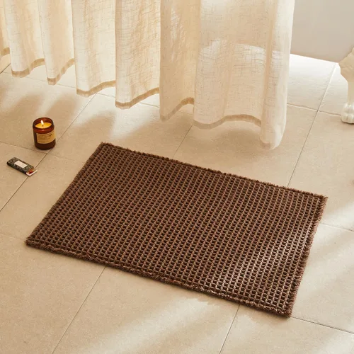 Miniatura 47 de TYUU Tapete de baño estilo gofre, tapete de baño bohemio, antideslizante, lavable, súper absorbente, de secado rápido, bonito tapete de baño