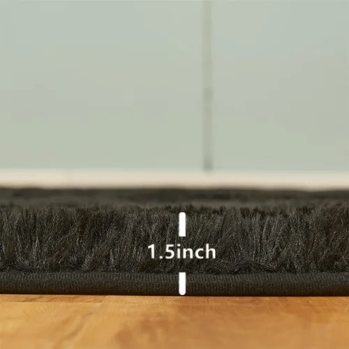 Miniatura 7 de AMTOVO - Alfombras de pelo largo para sala de estar, alfombra de 8 x 10 pies, alfombra grande y esponjosa negra, alfombra de pelo suave