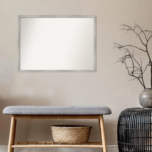 Miniatura 809 de Amanti Art Espejo de baño blanco para sobre el fregadero, 32 x 45 pulgadas, espejo de tocador rectangular blanco esbelto, marco de madera moderno
