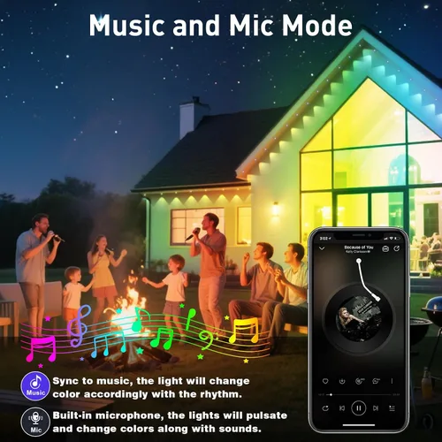Miniatura 2 de Luces permanentes para exteriores de 100 pies, impermeable IP67 para techo de casa, vacaciones, fiesta, iluminación diaria, luces RGB inteligentes