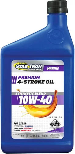 STAR BRITE Star Tron Aceite Marino Premium de 4 Tiempos - Aceite de Motor Mezcla Sintética 10W-40 para Motores Fuera de Borda, Intrabordas de