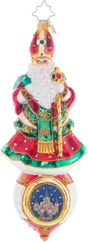 Miniatura 10 de Adorno de árbol de Navidad decorativo de vidrio hecho a mano europeo de Christopher Radko, Ardisia Crenata Claus