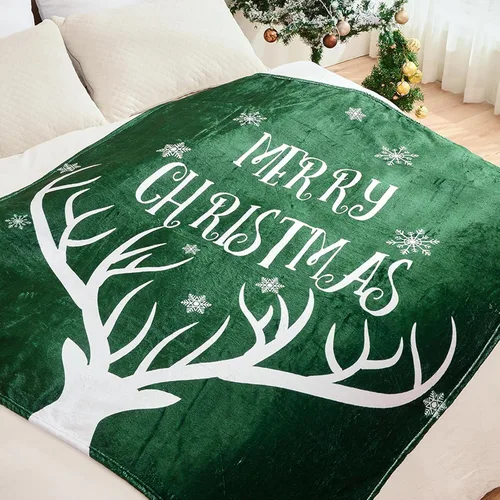 Miniatura 6 de Exclusivo Mezcla Manta de Navidad para sofá, manta suave y acogedora para invierno, manta decorativa con patrón de reno verde, 50 x 60 pulgadas