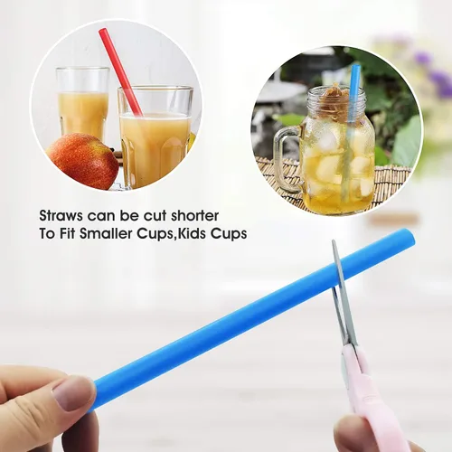 Miniatura 8 de 100 popotes Boba para batido de varios colores, de plástico, desechables, de boca ancha, grandes, envueltas individualmente