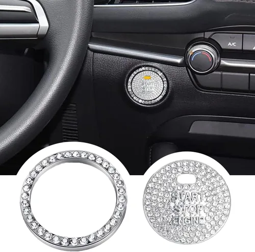 Miniatura 14 de Tapones para pomos de aire acondicionado, compatibles con Mazda 3 (2014-2018), cristal, decoración