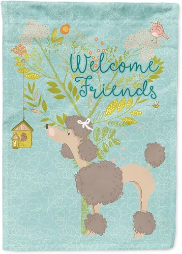 Miniatura 45 de Caroline's Treasures BB7594GF Bandera de jardín de Husky siberiano con texto en inglés "Welcome Friends" - Bandera decorativa para patio exterior