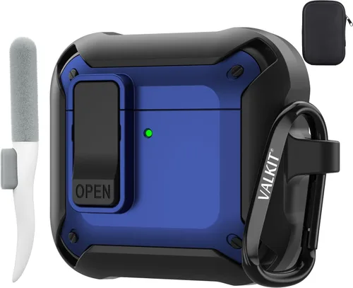 Miniatura 31 de Valkit Funda para Airpods para hombres con cerradura, funda de cuerpo completo con llavero para AirPods de Apple a prueba de golpes, funda