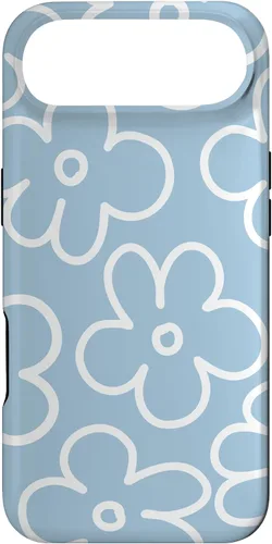 Miniatura 26 de Funda floral para iPhone 14 Cute Sky Blue and White Flower Pattern Wildflower