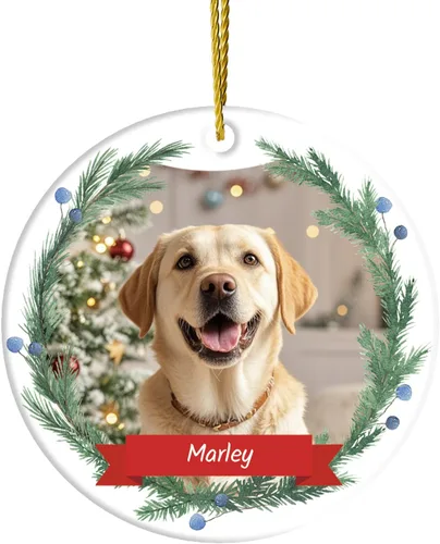 Miniatura 15 de Adornos de Navidad personalizados para perros 2025 – Adornos de foto de mascota personalizados para decoraciones de árboles de Navidad, adorno