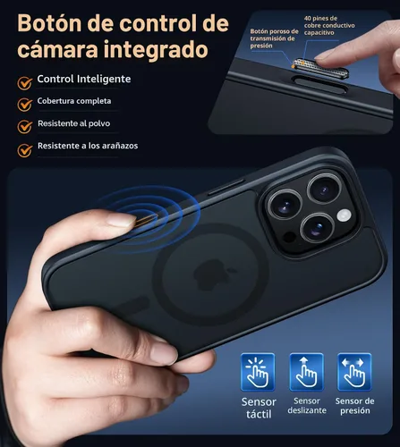 Miniatura 3 de FNTCASE - Funda para iPhone 16 Pro: magnética, mate, translúcida, de grado militar, protectora contra caídas, resistente, fina, duradera y a prueba