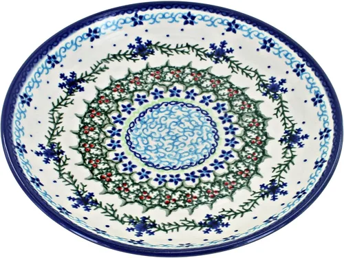 Miniatura 10 de Platos de postre amarillos Alyssa de cerámica polaca de Blue Rose - Diámetro de 7.5" - Hermoso plato para pastel, aperitivos o bocadillos