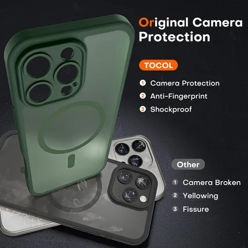 Miniatura 834 de TOCOL Funda para iPhone 11, compatible con Magsafe, protección completa de cámara, imanes integrados, protección contra caídas, funda translúcida