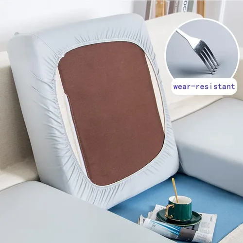 Miniatura 14 de Funda de piel sintética para sofá, funda elástica de cojín de 1/2/3/4 plazas, funda protectora impermeable de muebles para sofá, silla, asiento