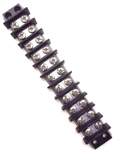 Bloque de terminales marinos latón niquelado 11 circuito 0113-10-3640-11 Dinkle 10 a 18 AWG Calibre 35A 600V