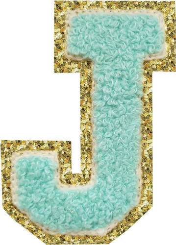 Miniatura 11 de SPRT - Parches de letras de chenilla universitaria con purpurina, parche de letras blancas para planchar con letras del alfabeto para disfraz
