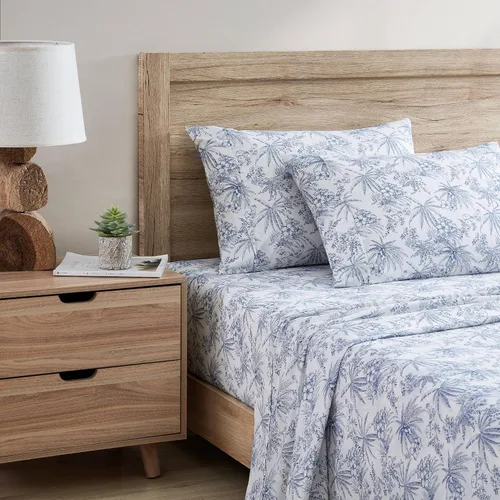 Miniatura 12 de Tommy Bahama - Juego de sábanas tamaño King, ropa de cama de percal 100% algodón con una sensación crujiente y fresca, sábanas con sábana bajera