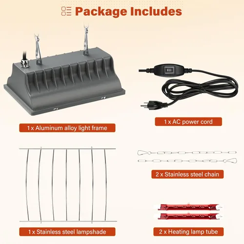 Miniatura 2 de Lámpara de calor de gallinero para perrera, cama de gato, reptiles e incubadoras - Lámpara de calor ajustable de 250 W con 2 ajustes de calor