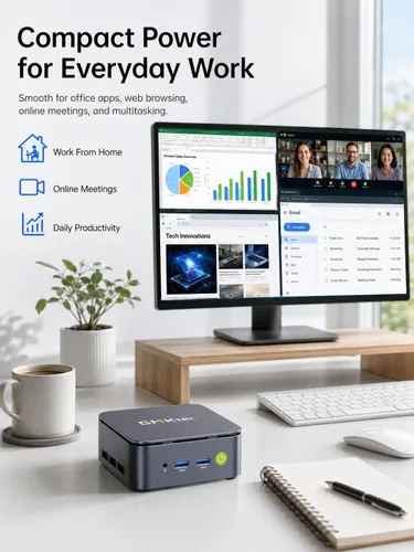 Miniatura 5 de GMKtec Mini computadora de PC, G10 Ryzen 5 3500U (Beats N150/4300U/3200U), 16GB RAM 256GB SSD 2.5GbE NIC LAN Escritorio Oficina Hogar Negocios HTPC
