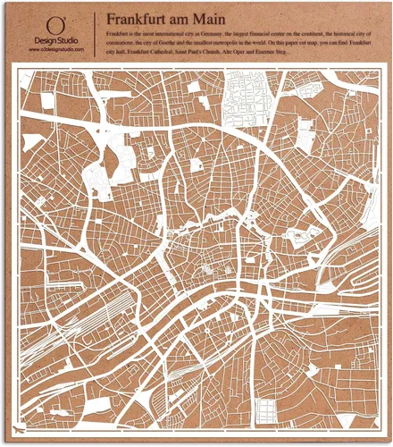 Miniatura 35 de O3 Design Studio Aberdeen - Mapa de papel cortado en papel blanco de 12 x 12 pulgadas