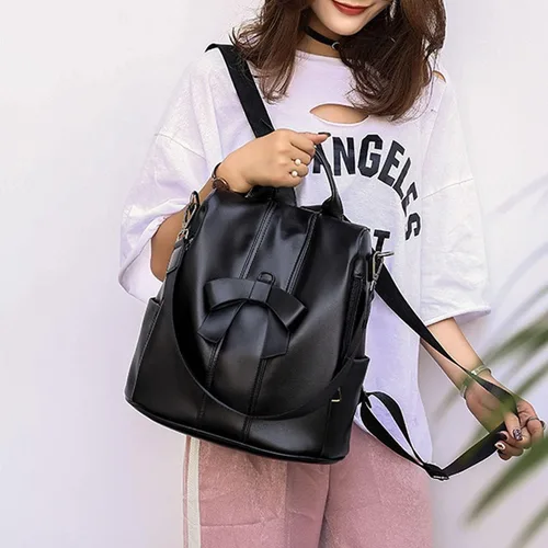 Miniatura 3 de XingChen Mochilas y monederos para mujer, de piel sintética, antirrobo, a la moda, casual, ligero, de viaje, bolso de hombro, Negro -, Viajar