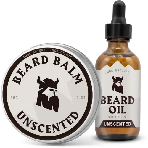 Miniatura 12 de Striking Viking Aceite y bálsamo para barba, kit de aseo para barba para hombre con aceite de barba totalmente natural y acondicionador de bálsamo