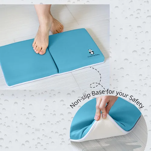 Miniatura 5 de Juego de 2 almohadillas de baño para rodillas y coderas, juego de 2 alfombrillas de baño para bebé, almohadilla antideslizante para rodillas con Azul