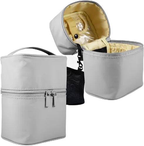 Miniatura 10 de Organizador de brochas de maquillaje, bolsa de maquillaje, juego de brochas de 7.5 x 5.5 x 4.4 pulgadas, soporte para lápices de viaje profesional