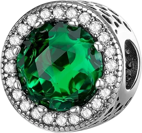 Miniatura 2 de LNQOBU Dijes de cristal de Murano para pulsera de plata de ley 925, dije redondo en forma de corazón para pulseras y collares de mujer y niña