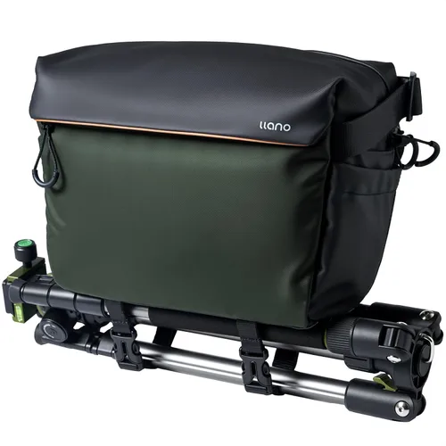 Miniatura 9 de llano Bolsa bandolera para cámara de 6L para fotógrafos, bolsa de hombro DSLR, pequeña, compacta funda cruzada para cámara con correa ajustable