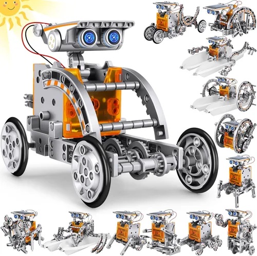 Miniatura 9 de Juguetes de Robot Solar Educativo STEM 13 en 1 para edades de 8 a 12 años, kit DIY de robots de experimentos científicos de construcción, regalos